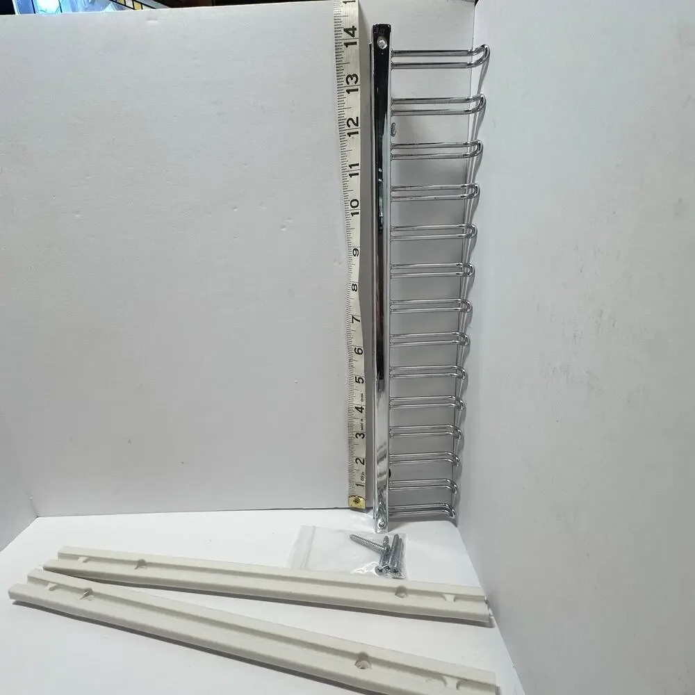 Closet Made Chrome Shiny Silver Tie Belt Scarf Rack Organization Set of 2